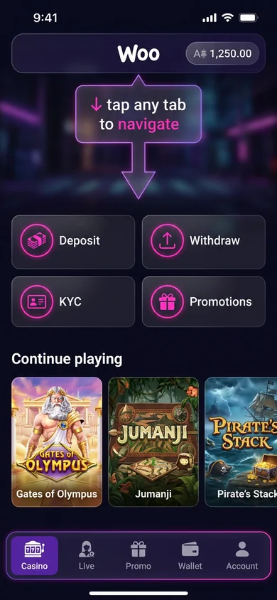 Using the Woo app — login & navigation – Woo