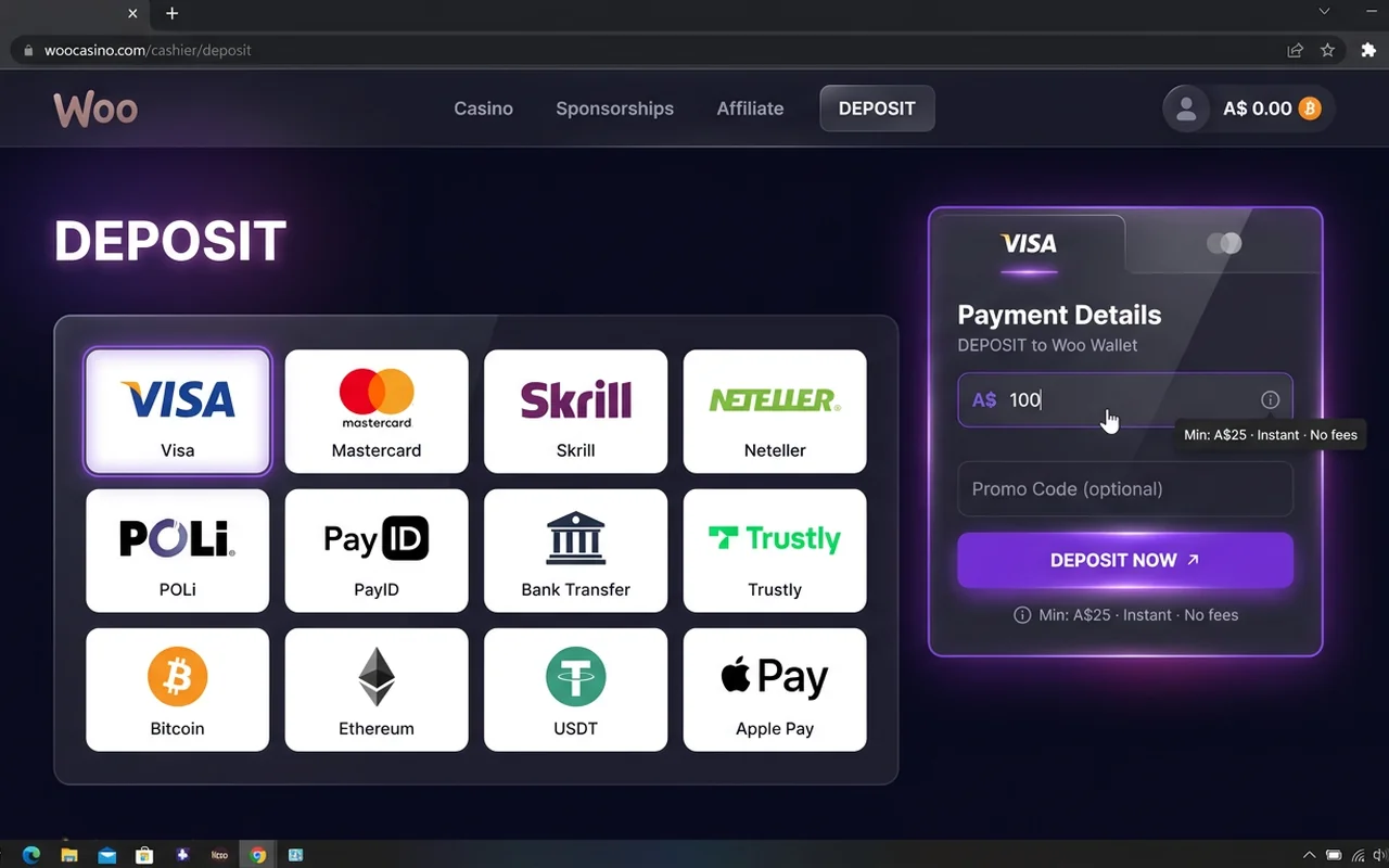 Payment methods and cashouts – Woo