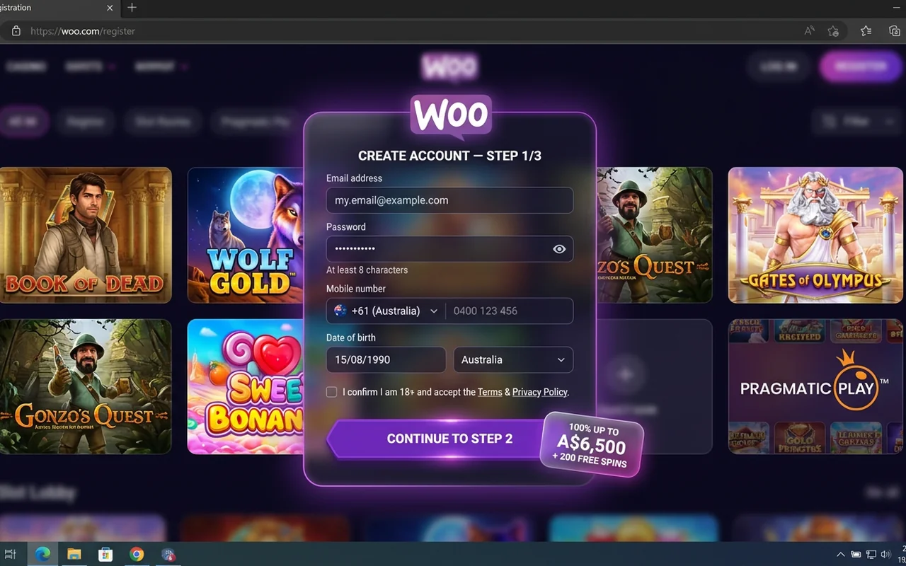 Sign up in under 60 seconds – Woo